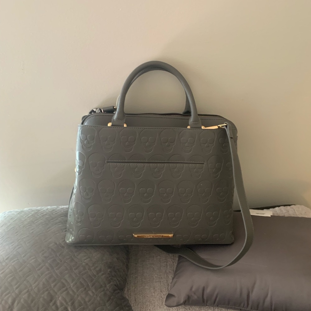 Betsey Johnson Rare Grey skull purse.